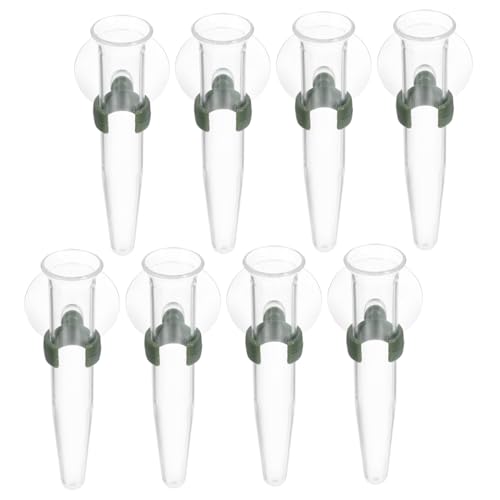Supvox 8 stücke Orchideenröhrchen Wasserröhrchen Blumenröhrchen Glas Blumenvase Wandvase Glasvase mit Saugnapf Plastik Transparente Röhrchen von Supvox