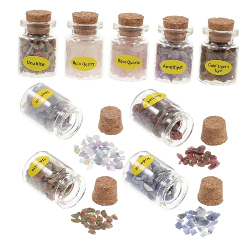 Supvox 9 Stück Teiliges Set Kristall edelstein fläschchen mit Bunten Natursteinen Dekorative Wunschflaschen für Meditation und Vielseitig Einsetzbar und Inspirierend Supvox 9 Stück Teiliges Set Kristall edelstein fläschchen mit Bunten Natursteinen Dekorative Wunschflaschen für Meditation und Vielseitig Einsetzbar und Inspirierend von Supvox