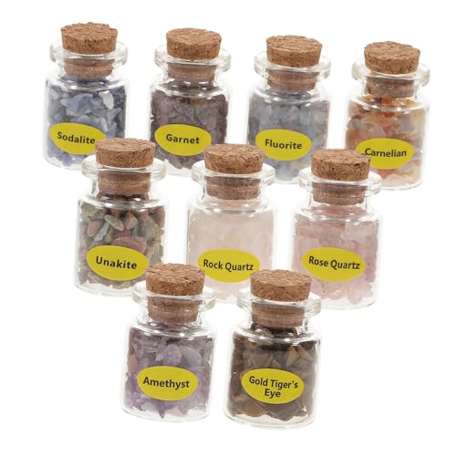 Supvox 9 Stück Teiliges Set Mini Kristallsteinflaschen aus Natürlichen Bunten Edelsteinen Dekorative Wunschflaschen für Meditation Schmuckherstellung und Hausdekoration für Frauen und Supvox 9 Stück Teiliges Set Mini Kristallsteinflaschen aus Natürlichen Bunten Edelsteinen Dekorative Wunschflaschen für Meditation Schmuckherstellung und Hausdekoration für Frauen und von Supvox