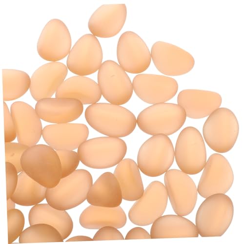 Supvox Aquarium Dekosteine Frost Orange Glassteine Fischbecken Gartendeko Glatt Steinmodelle Pflanzgefäß Steine für Teich und Terrasse von Supvox