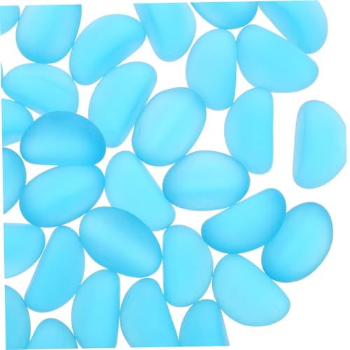 Supvox Aquarium Dekosteine Frostglas Steine Beutel Blau Für Teichdeko Außen Kieselsteine für Fischtank Gartendekoration Blumentopf Füllsteine Glatte Oberfläche Vielseitig Verwendbar von Supvox
