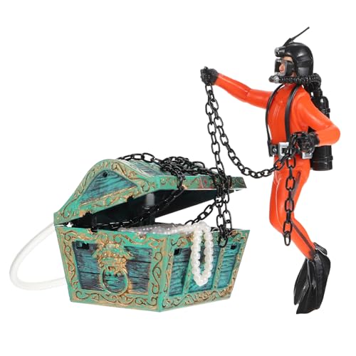 Supvox Aquarium Taucher Deko Schwimmend Figur Orange Unterwasser-Dekoration mit Schatztruhe Langlebig und Detailreich für Fischbecken und Aquarien Dekoratives Ornament Supvox Aquarium Taucher Deko Schwimmend Figur Orange Unterwasser-Dekoration mit Schatztruhe Langlebig und Detailreich für Fischbecken und Aquarien Dekoratives Ornament von Supvox
