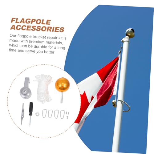 Supvox Edelstahl Fahnenmast Zubehör mit Robustem Flaschenzug und Goldenem Mastball Wetterbeständig und Einfach Montierbar für Außenbereich und Festtagsdekoration Supvox Edelstahl Fahnenmast Zubehör mit Robustem Flaschenzug und Goldenem Mastball Wetterbeständig und Einfach Montierbar für Außenbereich und Festtagsdekoration von Supvox