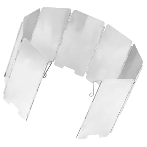 Supvox Faltbarer Aluminiumlegierung Herd Windschutz Winddicht für Outdoor Camping Grill BBQ mit Erdspießen Leicht Windschutzplatte für Gas Holzkocher Silber Supvox Faltbarer Aluminiumlegierung Herd Windschutz Winddicht für Outdoor Camping Grill BBQ mit Erdspießen Leicht Windschutzplatte für Gas Holzkocher Silber von Supvox