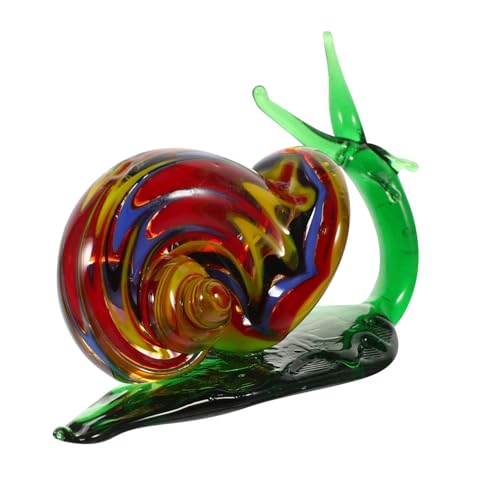 Supvox Glas Schneckenfigur Realistische Tierdekoration Stabile Basis Langlebige Glasfigur für Tisch und Garten Glücksbringer Dekoratives Miniaturmodell Edukatives Sammlerstück von Supvox