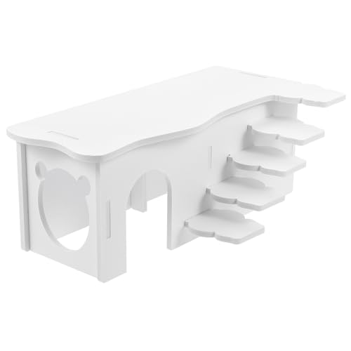 Supvox Hamsterhaus mit Leiter und Plattform PVC für Meerschweinchen und Kleintiere Versteck und Schlafplatz für Training und Unterhaltung im Käfig Weiß Klein von Supvox
