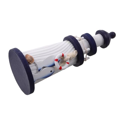 Supvox Holz Lighthouse Modell Mediterraner Stil Kleine Tisch Deko Nautische Holz Lampe Ornament Für Wohnzimmer Balkon Badezimmer von Supvox