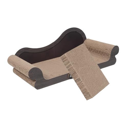 Supvox Katzenkratzcouch aus Wellpappe Langlebiges Kratzbrett kratzfrei Kratzmöbel für Indoor-Katzen Stilvolle Katzenlounge zur Krallenpflege Fummelbrett Katzen Geeignet Pflegeleicht und Supvox Katzenkratzcouch aus Wellpappe Langlebiges Kratzbrett kratzfrei Kratzmöbel für Indoor-Katzen Stilvolle Katzenlounge zur Krallenpflege Fummelbrett Katzen Geeignet Pflegeleicht und von Supvox