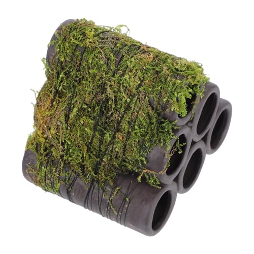 Supvox Keramik Aquarium Versteck Höhle mit Pflanzen Langlebiges Garnelen Versteck und Zucht-röhre Natürliches Fisch Tank Ornament zur Wasserreinigung und Verbessertem Lebensraum von Supvox