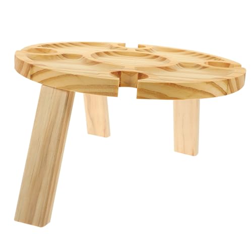 Supvox Klappbarer Outdoor Weintisch aus Holzimitat mit Glashalter Tragbarer Picknick Strandtisch für Weinliebhaber Platzsparend Praktischer Falt Tisch für Camping Garten und Picknick Supvox Klappbarer Outdoor Weintisch aus Holzimitat mit Glashalter Tragbarer Picknick Strandtisch für Weinliebhaber Platzsparend Praktischer Falt Tisch für Camping Garten und Picknick von Supvox