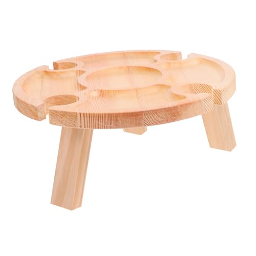 Supvox Kleiner Faltbarer Outdoor Klapptisch aus Tragbarer Picknick Weintisch für Camping Strand und Garten Leichter Snack Serviertisch mit Praktischem Faltmechanismus von Supvox