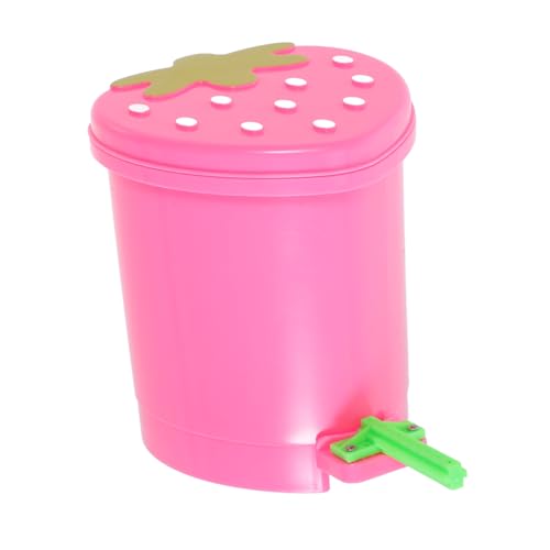 Supvox Kleiner Rosa Mülleimer Erdbeerform aus Langlebigem Kunststoff mit Deckel Platzsparender Schreibtischabfalleimer für Büro Bad Kinderzimmer Dekorativer Mini Papierkorb Supvox Kleiner Rosa Mülleimer Erdbeerform aus Langlebigem Kunststoff mit Deckel Platzsparender Schreibtischabfalleimer für Büro Bad Kinderzimmer Dekorativer Mini Papierkorb von Supvox