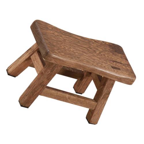 Supvox Küchenhocker aus Holz holzstuhl kinderstuhl Massiver Holzhocker Sitzhocker für Wohnzimmerhocker Tritthocker aus Holz rustikaler Tritthocker kleine Sitzbank Wenge Light Brown von Supvox