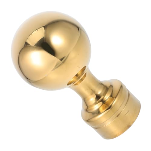 Supvox Metall Flagpole Ball Topper Ornament Goldfarbener Edelstahl Kugelkopf Kranz für Innen Außen Fahnenstab Dekoration Garten Feier Paraden von Supvox