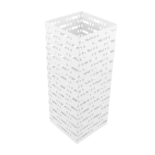 Supvox Metall Regenschirmständer Eckig Stabiler Regenschirmhalter Vielseitig als Gehstock Organizer Nutzbar Platzsparend für Flur Wohnzimmer Weiß von Supvox