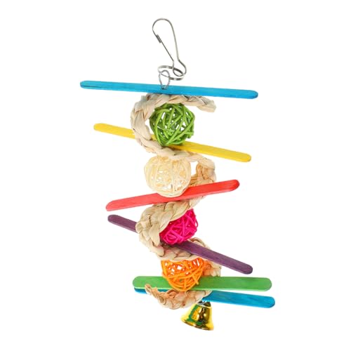 Supvox Papageien Kauspielzeug zum Hängen Buntes Vogelfutterspielzeug Käfigzubehör für Wellensittiche Sittiche mit Robustem Sicherem Design Langlebig und Einfach Aufzuhängen von Supvox