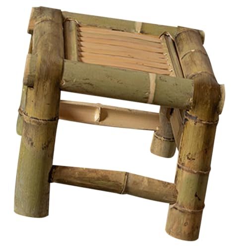 Supvox Retro Bambushocker Robuster Rutschfester Vintage Bambusstuhl für Erwachsene Vielseitiger Sitzhocker für Badezimmer Garten Tanz und Hausdekoration von Supvox