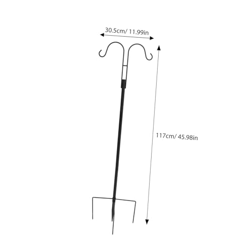 Supvox Robuster Metall Schäferhaken Doppelhaken Gartendeko Abnehmbar Wetterfest für Vogelhäuschen Laternen Pflanzenkörbe Outdoor Gartenstecker Vielseitig von Supvox