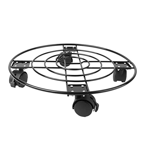 Supvox Runder Metall Pflanzenroller mit Bremse Robuster Blumentopf untersetzer mit Feststellbaren Mobiler Pflanzenständer für Schwere Kübel für Innen Außenbereich von Supvox