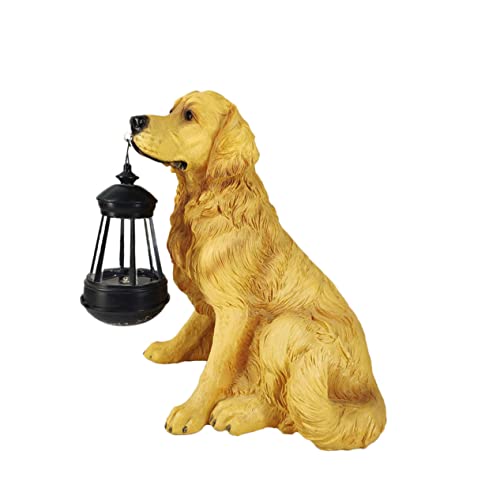 Supvox Solar-hängeleuchte Solarbetrieben Solare Gartenornamente Gartenschmuck Solar Modern Solarleuchten Für Hunde Miniatur Hund Sonnenlicht Dekorationen Laternen Außen Lampe Golden Harz von Supvox