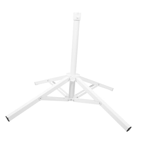 Supvox Sonnenschirmständer Schatten Regenschirm Stand für im Freien faltbar Clip- Terrassenschirmehalter Schirmhalterung Schirmbefestigungsständer Schirmstützbasis Strandweg Metall Weiß von Supvox