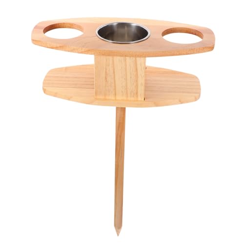 Supvox Tragbarer Faltbarer Beistelltisch aus Naturmaterial für Outdoor Picknick mit Weinhalterung und Ablageflächen Kompakter Runder Klapptisch für Garten Strand und Camping Supvox Tragbarer Faltbarer Beistelltisch aus Naturmaterial für Outdoor Picknick mit Weinhalterung und Ablageflächen Kompakter Runder Klapptisch für Garten Strand und Camping von Supvox