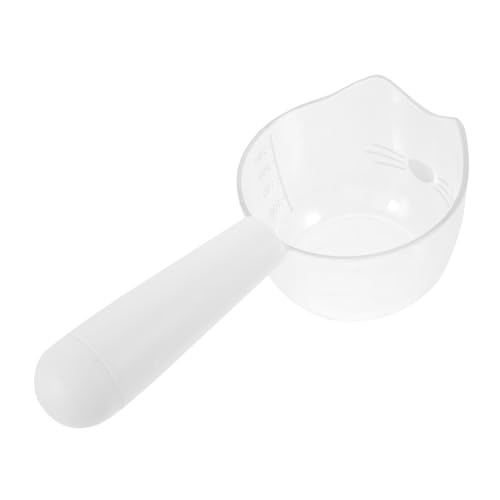 Supvox Transparenter Messlöffel für Haustierfutter mit Kleiner Kunststoff Löffel und Clip Geeignet für Katzen und Hundefutter Praktisch zum Abmessen und Portionieren von Nassfutter Weiße von Supvox