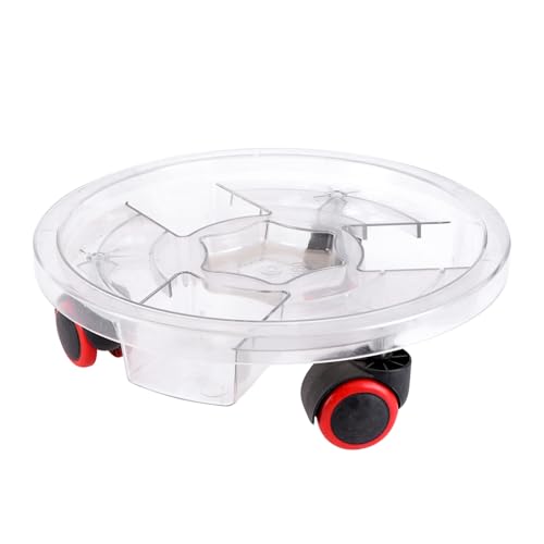Supvox Transparenter Runder Blumentopfuntersetzer mit Universalrollen Belastbarer Pflanzenroller aus Langlebigem Resin für Innen Außenbereich Praktischer Pflanzständer Ø mit Mobiler von Supvox