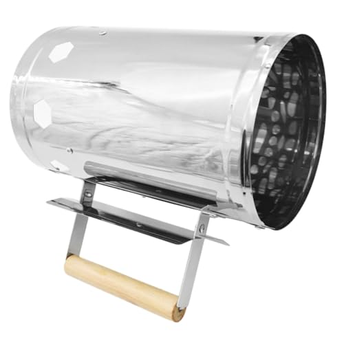 Supvox Verzinkter Anzündkamin mit Hitzebeständigem Holzgriff Schneller Holzkohleanzünder für Outdoor Cooking Tool BBQ Supply Camping Grillen Kamin Ofen und Gartenfeuerstellen von Supvox
