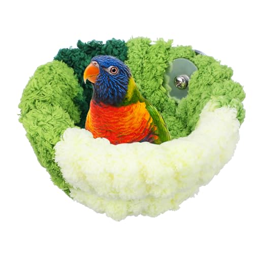 Supvox Vogelnest Käfigmontage Winterbett für Papagei Sittich Nymphensittich Flauschiges Warmes Vogelbett mit Weichem Samt Gemütlicher Rückzugsort und Schlafplatz für Kleine Vögel Leicht von Supvox