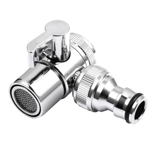 Supvox Wasserhahn Adapter Verteiler aus Rostfreiem Kompakter Wasserhahn Splitter mit Drehbarem Griff Auslaufsicherer Anschluss für Waschmaschine Spüle und Geschirrspüler von Supvox