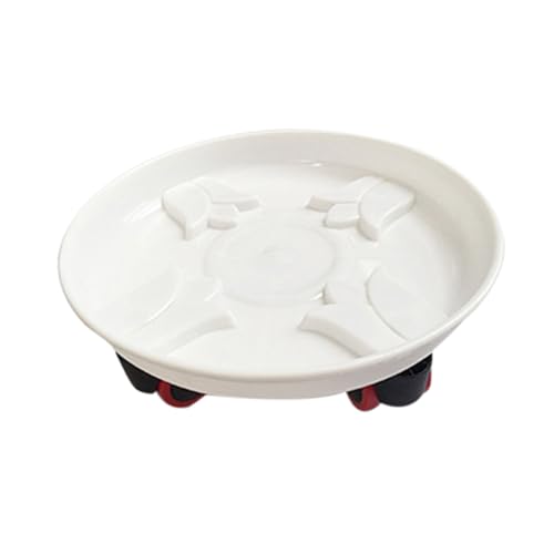 Supvox Weißer Runder Pflanzentopf untersetzer mit Hitzebeständig Strapazierfähiges Resin Innendurchmesser Mobiler Pflanzentransport mit Drehbaren Rädern für Einfache Pflanzenbewegung von Supvox