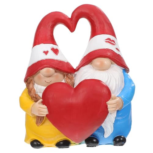 Supvox Wetterfeste Resin Gartenzwerg Deko mit Herz Pärchen Design Handgefertigte Gartenfigur für Innen und Außen Langlebige Kompakte Gnom Skulptur als für Supvox Wetterfeste Resin Gartenzwerg Deko mit Herz Pärchen Design Handgefertigte Gartenfigur für Innen und Außen Langlebige Kompakte Gnom Skulptur als für von Supvox