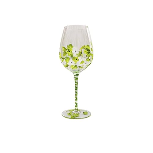 SurLaZ Bemaltes Weinglas Mit Bunten Blumen, Handgefertigtes Buntglas-Neuheitsweinglas, Geburtstag, Hochzeit, Valentinstagsgeschenk (A) von SurLaZ