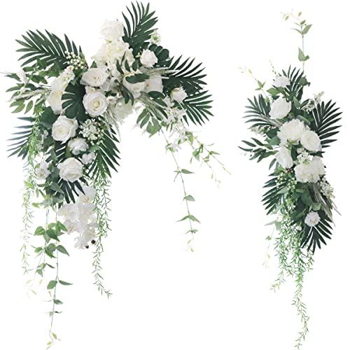 2 Stück Pfingstrosen-Girlande Bogen, Hochzeitsbogen Blumen-Set, künstliche Rosen Girlande, Seidenblumen Girlande Gefälschte Kunstblumen für Hochzeit, Tischdekoration, Bogen, Blumen, Dekoration von Surakey