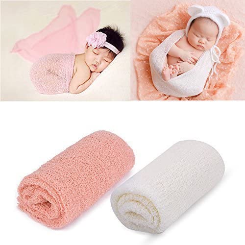 2 Stücke Baby Neugeborenen Foto Requisiten Wraps,Newborn Fotoshooting Wrap,Baby Wrap Decke,Stretch Knit Wrap Baby Fotografie Props Decke Wraps DIY Neugeborenen Requisiten Prop von Surakey