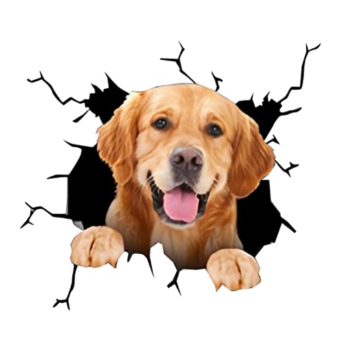 4 Stück 3D Hund Cartoon Lustige Auto Aufkleber,Car Dekoration Tier Sticker Aufkleber,Labrador Aufkleber für Auto Personalisierte Dekoration Für Autofenster Stoßfänger Riss Vinyl Hund Aufkleber von Surakey