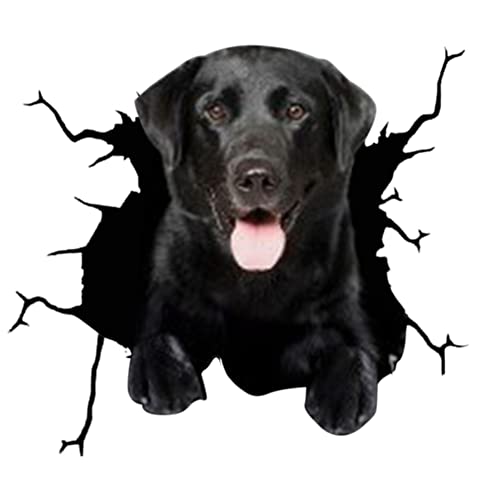 4 Stück 3D Hund Cartoon Lustige Auto Aufkleber,Car Dekoration Tier Sticker Aufkleber,Labrador Aufkleber für Auto Personalisierte Dekoration Für Autofenster Stoßfänger Riss Vinyl Hund Aufkleber von Surakey