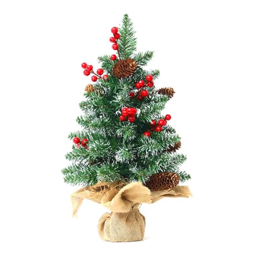 45cm Mini Weihnachtsbaum mit LEDs,Künstlicher Weihnachtsbaum Klein Mit Beleuchtung Tannenbaum Christbaum mit Kiefernzapfen DIY Tannenbaum Tisch Weihnachtsbaum für Weihnachtsdek Tischdeko Schaufenster von Surakey