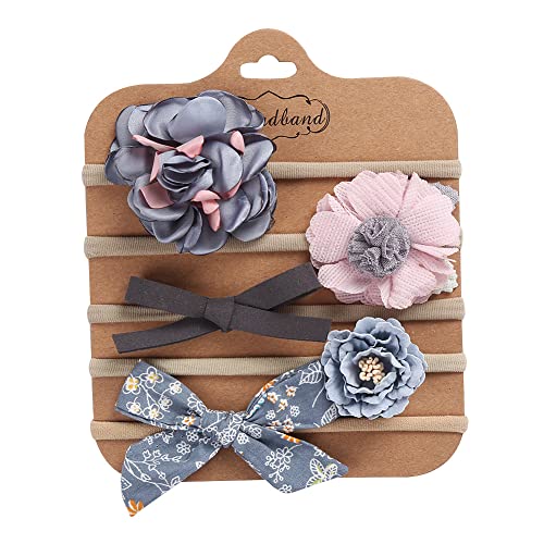 5 Stück Baby Stirnbänder Kinder Haarband mit Schleife Kopfbedeckung Baby Mädchen Nylon Blumen Stirnband Neugeborene Kleinkinder Haarbänder und Bögen Kinder Party Hochzeit Fotografie Haarschmuck von Surakey