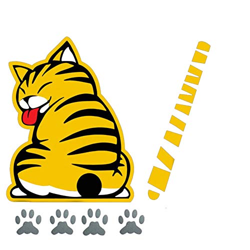 Auto Scheibenwischer Aufkleber,Car Styling Aufkleber Katze,Vinyl Kunst Auto Aufkleber,Reflektierend für Heckscheibe, Glas, Cartoon-Aufkleber, Lustig Katzenpfote Heck Fenster Abziehbild Aufkleber Dekor von Surakey
