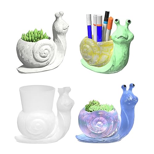 Blumentopf Beton Gießform,Schnecken Silikonform Blumentopf Epoxidharz Form Schnecken Silikon Formen Süße Schnecken Vase Epoxidharz Form für DIY Sukkulenten Pflanzgefäße Blumentopf Handwerk von Surakey