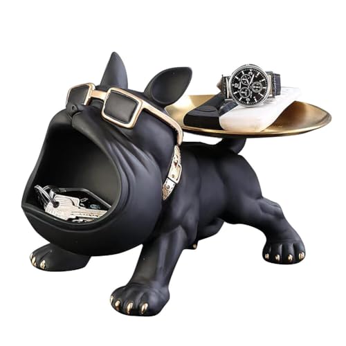 Bulldogge Schlüsselaufbewahrung Schale Tablett,Bulldogge Skulptur Deko, Französische Bulldogge Tablett Deko, Lustig Bulldogge Eingang Schlüssel Schüssel Hund Organizer für Tisch Desktop Home Decor von Surakey