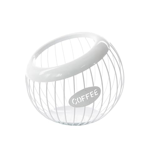 Kaffeekapselkorb Weiß, Kaffeekapsel-Organizer, Kaffee Kapsel Halter Metall Aufbewahrung, K-Tassen und Espresso Kaffee Pod Halter Korb, Großem Kapazität Kaffee Dispenser für Theke und Kaffeebar von Surakey