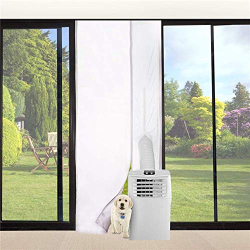 Klimaanlage Türabdichtung,Türabdichtung für Mobile Klimageräte,Klimaanlagen, Wäschetrockner, Hot Air Stop mit Reißverschluss zum Anbringen an Balkontüren,Alternative zur Fensterabdichtung, 90x210cm von Surakey