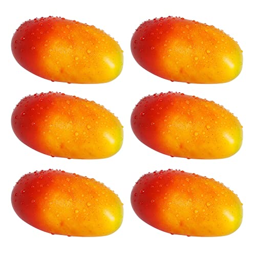 Künstliche Früchte Deko,6 Stück Künstliche Mango dekorative Früchte Schaum Gefälschte Mango Obst Kunststoff Lebensmittel für Haus küche Party Dekoration Lebensechte Früchte Dekor Set Foto Requisiten von Surakey