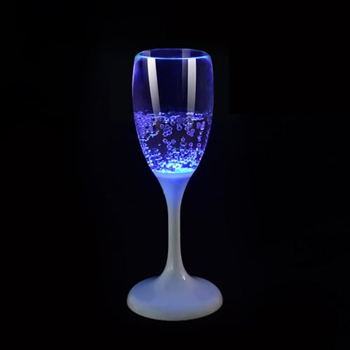 Leuchtende Sektgläser Plastik,Sektgläser LED Champagner Gläser Transparent 120ml LED Leucht Cocktailgläser Sektglas Sektkelch Sektflöten für Weihnachten Halloween Geburtstag Party Hochzeit von Surakey