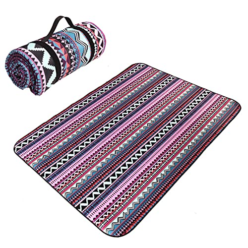 Picknickdecke 200x200cm, Ethnischer Stil Stranddecke Wasserdicht Sandfrei Outdoor Campingdecke Picknickdecken mit Tragegriff,Alu Isomatte Schaummatten Schlafmatte für Camping Isoliermatte Isolierdecke von Surakey
