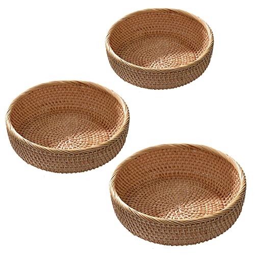 Runde Rattan Obstkörbe,Natürliche Rattan Aufbewahrungskörbe, Gewebt Aufbewahrungsbox, Natürlicher Korbfruchtschalen Brotkörbche, Mehrzweck Geflochtene Weidenkörbe Veranstalter für Esszimmer Küche Runde Rattan Obstkörbe,Natürliche Rattan Aufbewahrungskörbe, Gewebt Aufbewahrungsbox, Natürlicher Korbfruchtschalen Brotkörbche, Mehrzweck Geflochtene Weidenkörbe Veranstalter für Esszimmer Küche von Surakey