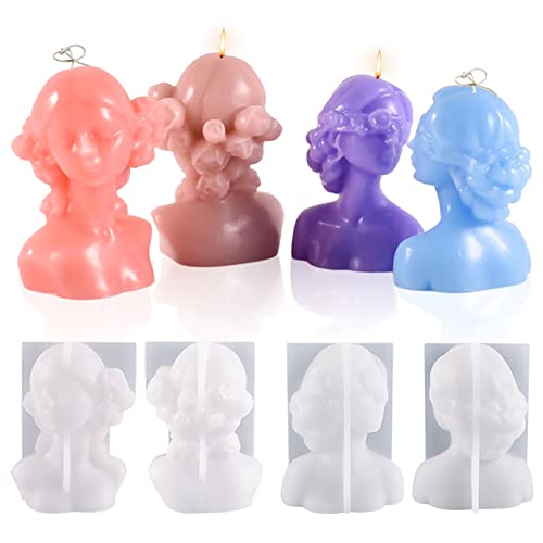 Silikon Kerzenform Körper Kerzen Silikonform, 2 Stück DIY Kerzen 3D Kerzengießform Körper Mädchen,Kerzenformen zum Gießen als Bastel Ornamente, Selber Machen Set für Bienenwachs, Duftkerzen Handarbeit von Surakey